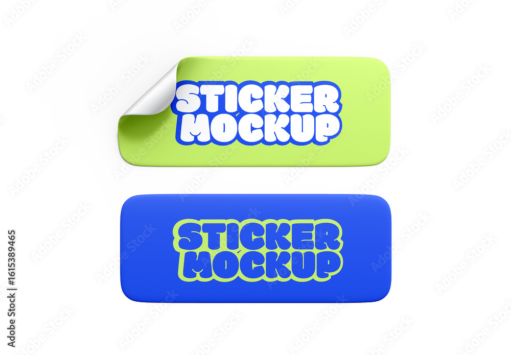 Rectangle Sticker Mockup Stock Template | Adobe Stock