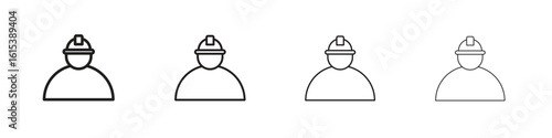 User helmet safety icon linear vector icon in a editable style.