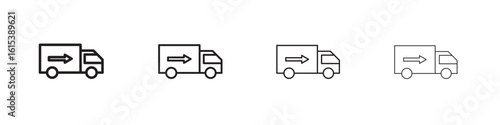 Truck arrow icon linear vector icon in a editable style.