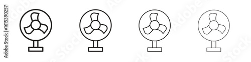 Table Fan icon linear vector icon in a editable style.
