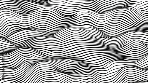 Abstract wave pattern of parallel lines, creating a 3D illusion of undulating surfaces