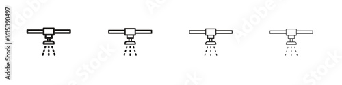 Sprinkler icon linear vector icon in a editable style.