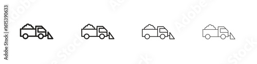 Snowplow icon linear vector icon in a editable style.