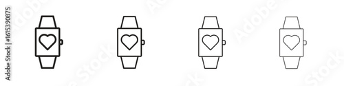 Smart watch icon linear vector icon in a editable style.