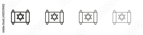 Scroll Torah icon linear vector icon in a editable style.