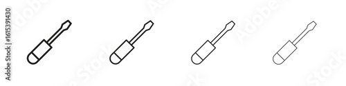 Screwdriver icon linear vector icon in a editable style.
