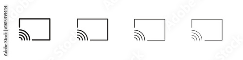 Screencast icon linear vector icon in a editable style.