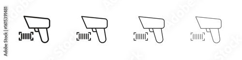 Scanner gun icon linear vector icon in a editable style.
