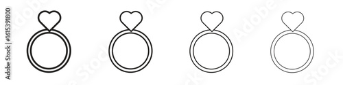 Ring icon linear vector icon in a editable style.