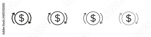 Refund icon linear vector icon in a editable style.