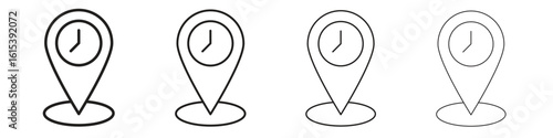 Real time location icon linear vector icon in a editable style.