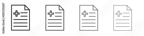 Prescription icon linear vector icon in a editable style.