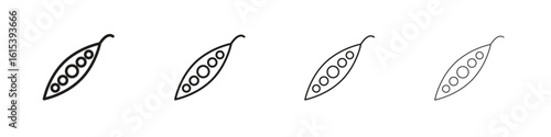 Peapod icon linear vector icon in a editable style.