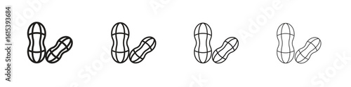 Peanut icon linear vector icon in a editable style.