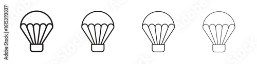 Parachute icon linear vector icon in a editable style.