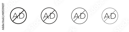 No audio description icon linear vector icon in a editable style.