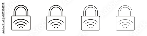 Nfc lock icon linear vector icon in a editable style.