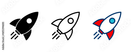 Rocket icon vector isolated on white background. Start Up Concept Symbol. Startup icon