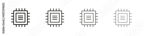 Microchip icon linear vector icon in a editable style.