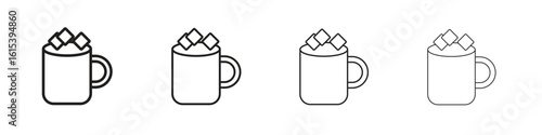 Marshmallows Mug icon linear vector icon in a editable style.
