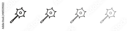 Mace icon linear vector icon in a editable style.