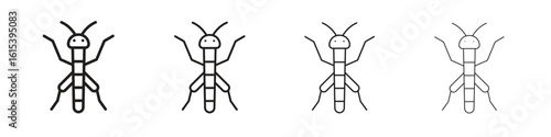 Locust icon linear vector icon in a editable style.