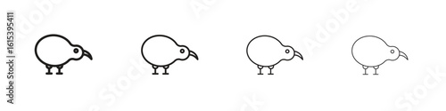 Kiwi bird icon linear vector icon in a editable style.