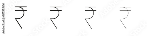 Indian rupee icon linear vector icon in a editable style.