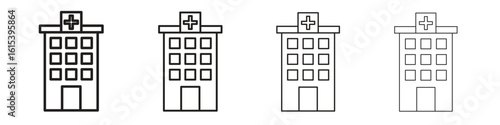 Hospital icon linear vector icon in a editable style.