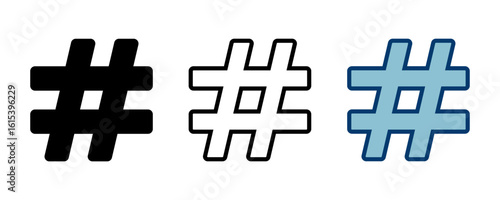 Hashtag icon vector isolated on white background. hashtag vector icon