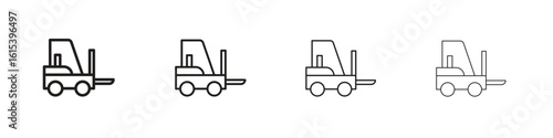 Forklift icon linear vector icon in a editable style.