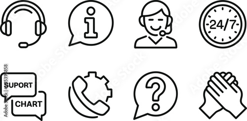 Icons for Customer Support and Information Services