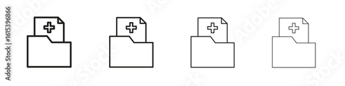 File medical icon linear vector icon in a editable style.