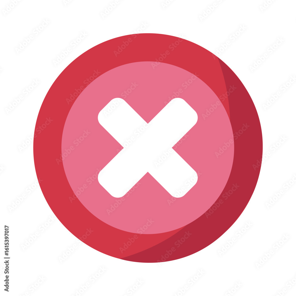 Obraz premium Red delete icon vector illustration