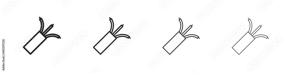 Fototapeta premium Electric cable icon linear vector icon in a editable style.