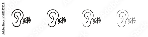 Ear deaf icon linear vector icon in a editable style.