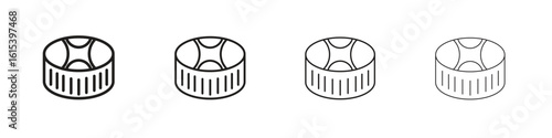 Drum steelpan icon linear vector icon in a editable style.