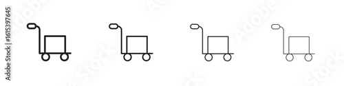 Dolly flatbed icon linear vector icon in a editable style.