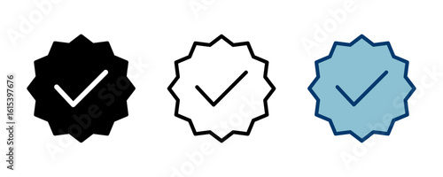 Approved icon vector isolated on white background. Certified Medal Icon vector. check mark