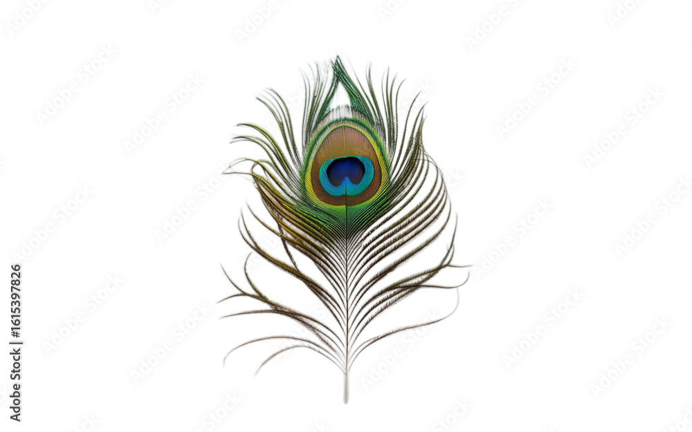 Obraz premium Peacock Feather Isolated on transparent Background