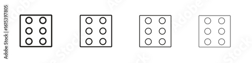 Dice six icon linear vector icon in a editable style.