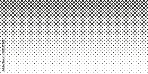 black halftone design with additional number circles for pattern and background.