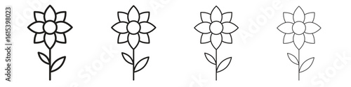 Daffodil Flower icon linear vector icon in a editable style.