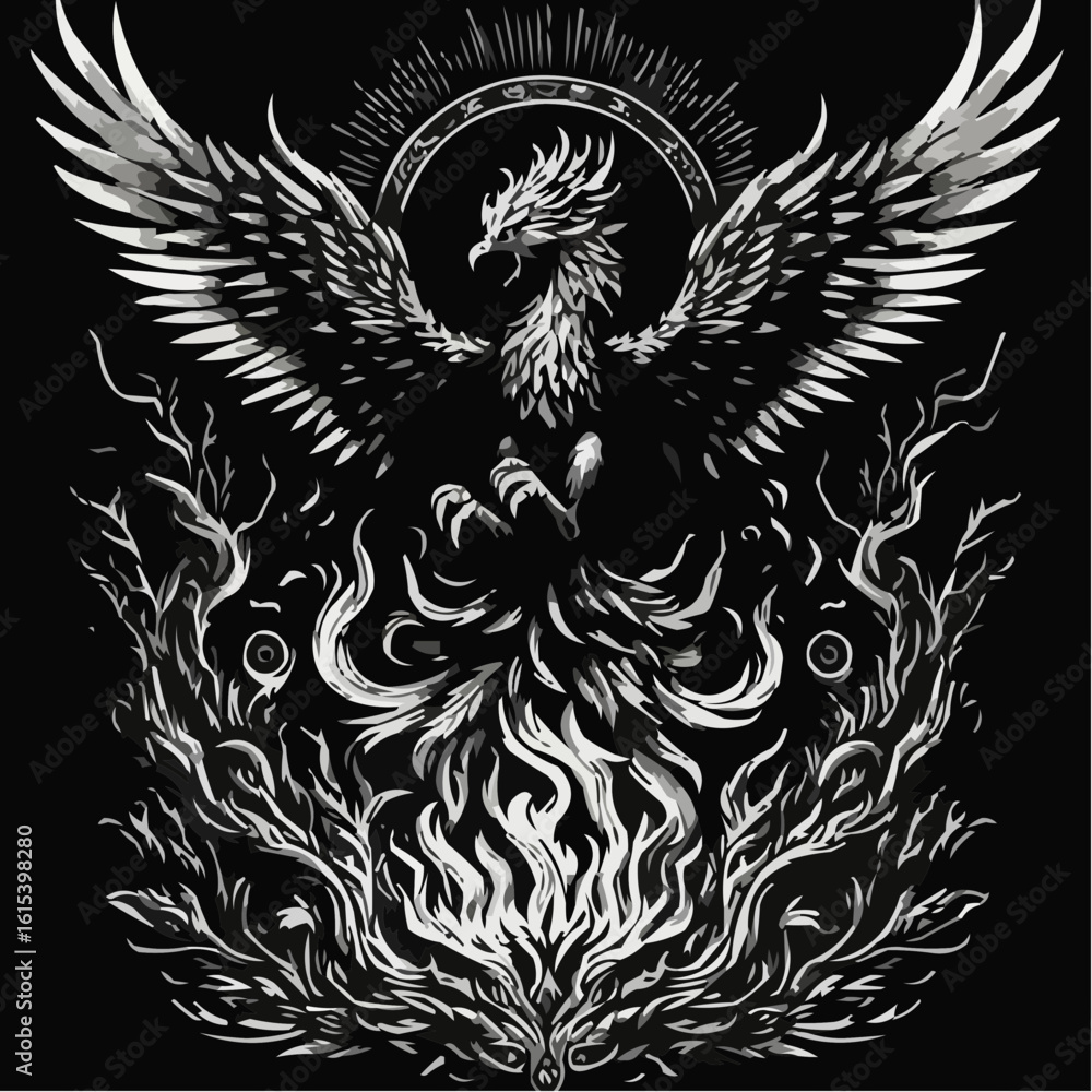 Fototapeta premiumrepresentation of the rebirth of the phoenix 23