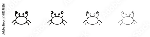 Crab icon linear vector icon in a editable style.