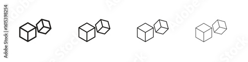 Cubes icon linear vector icon in a editable style.