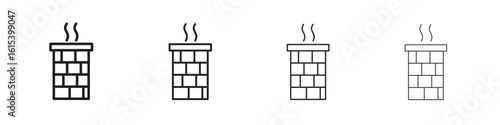 Chimney icon linear vector icon in a editable style.
