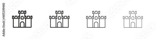 Castle icon linear vector icon in a editable style.