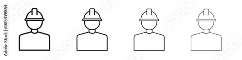 Builder icon linear vector icon in a editable style.