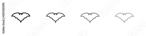 Bat icon linear vector icon in a editable style.